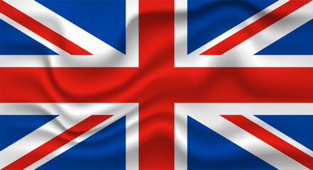 United Kingdom Wavy Flag Colorful Banner Vector Illustration