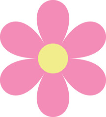 Pink flower icon isolated on white background for decoration . Vector illustration
