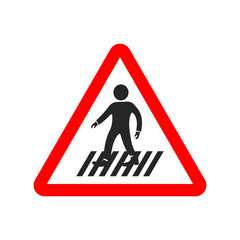 Human Crossing Road Traffic Sign Isolated Vector Illustration