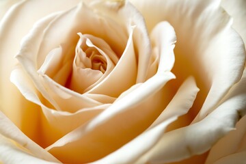 Blooming beige rose closeup.