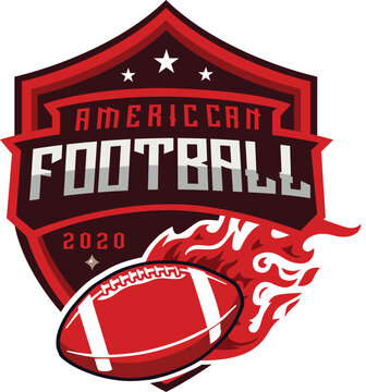 American football logo design. emblem championship template, isolated on white background, vector illustration