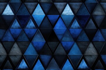 Symmetric indigo and black triangle background pattern