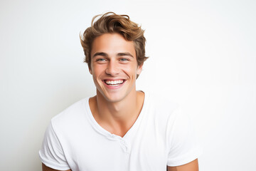 Smile Radiance: Professional Studio Photo of Handsome American Model