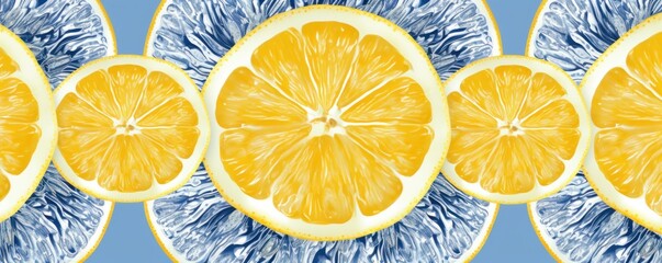 Symmetric lemon line background pattern  - obrazy, fototapety, plakaty