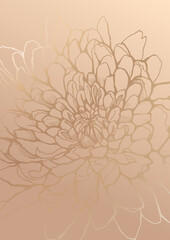 Floral pattern in gold. Background for banner, postcard, and poster. Hand-drawn, not AI
