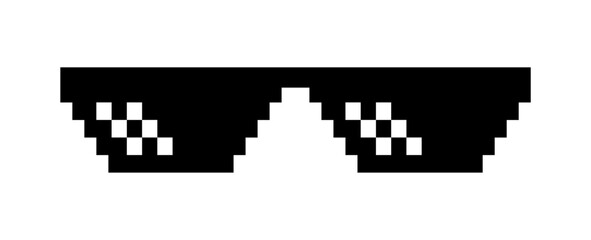 Pixel Art Shades Cool Thug Glasses Vector Illustration