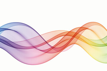Fototapeta premium Transparent wavy lines in rainbow colors, abstract color wave design.