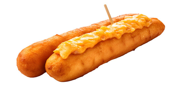 golden corn dogs with cheese topping clip art preview