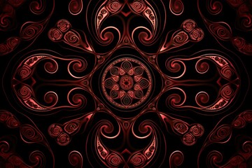 Symmetric maroon and black triangle background pattern 