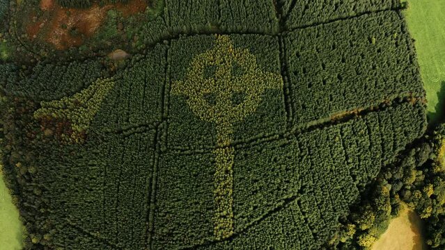 Emmery Celtic Cross Ireland Aerial view