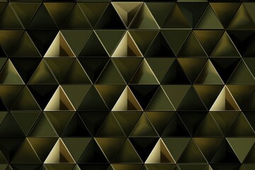 Symmetric olive and black triangle background pattern 