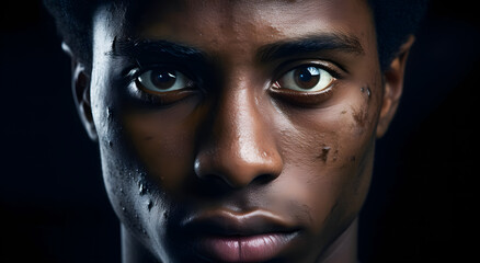 Obraz premium Close up portrait of a young african american looking at camera. Black History month