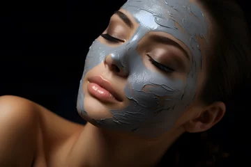 Foto op Plexiglas Woman in mask on face in spa beauty salon © Ekaterina