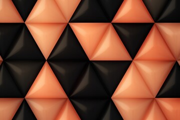 Symmetric peach and black triangle background pattern 