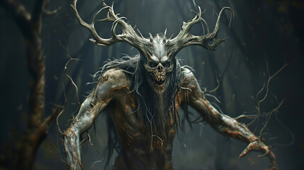 Wendigo monster or demon. Mythological creature