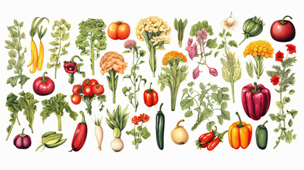 Various winter vegetables illustrations - Powered by Adobe