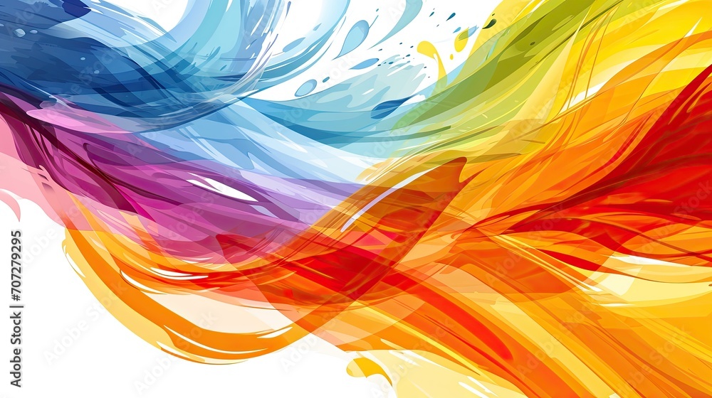 Poster abstract colorful background with smooth lines and splashes