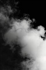 A black and white photo capturing smoke billowing out of an airplane. This image can be used to illustrate aviation incidents or emergencies