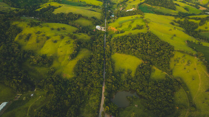 drone shot of a mountain area of Minas Gerais - Serra da Mantiqueira - Brazil