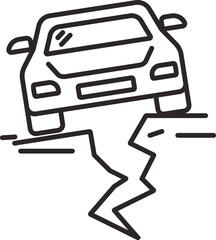 Line icon parking symbol for car transport service and vehicle or traffic
