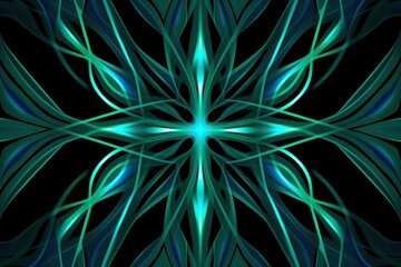 Symmetric turquoise circle background pattern 