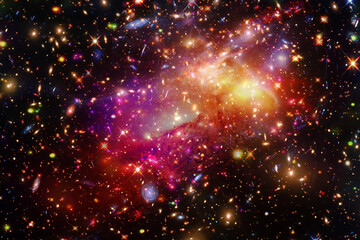 Obraz premium Beautiful universe. Galaxies and stars. The elements of this image furnished by NASA.