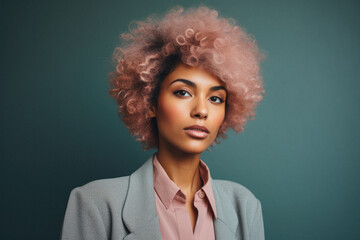 Fototapeta premium Fashionable african american woman with afro hairstyle