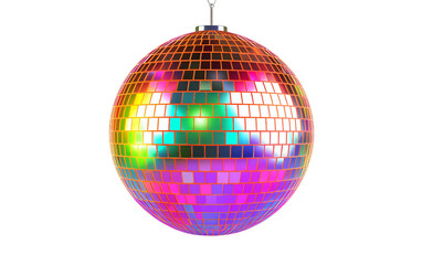 solated Snapshot of an Illuminated Disco Ball Isolated on Transparent Background PNG.