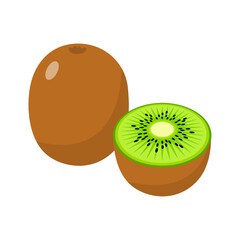 kiwi cartoon vector alphabet K fruit