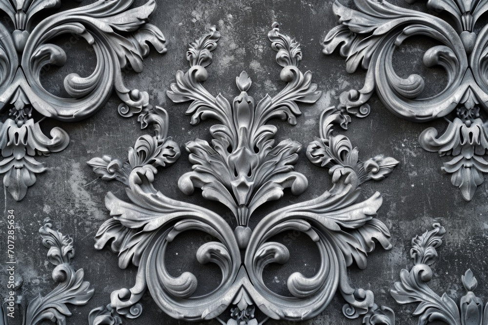 Poster a black and white photo showcasing a decorative design. versatile and suitable for various design pr