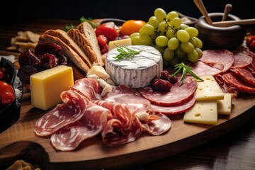 Delicious Assortment of Cheeses and Cured Meats