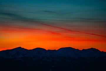 Sonnenuntergang Rennfeld - Alpen - gipfelkreuz