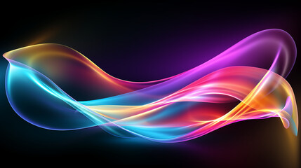 Fototapeta na wymiar abstract colorful glowing wavy perspective with fractals and curves background 16:9 widescreen wallpapers