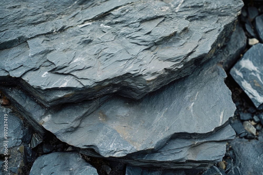 Poster A pile of rocks arranged in a stack. Perfect for adding a natural and rustic touch to your designs