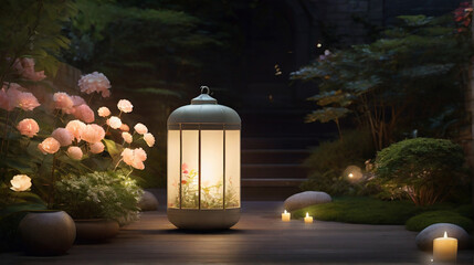 Lantern-lit Garden Oasis