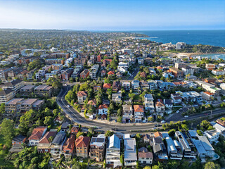 Aerial photograph captures the breathtaking Manly Beach, Manly, NSW, Australia.