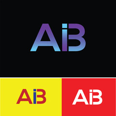 Initial text AIB Typography Letter Logo Vector. Illustration of Letter AIB Template Logotype