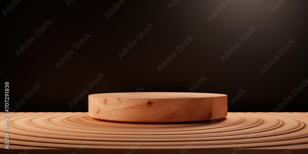 Poster a rustic background with an empty wooden platform featuring space for displaying various items.