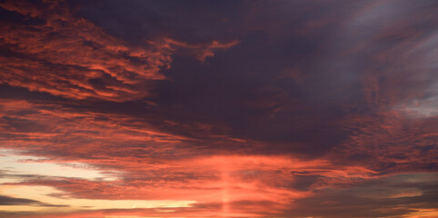 Weather forecast morning sky. Sunrise in winter