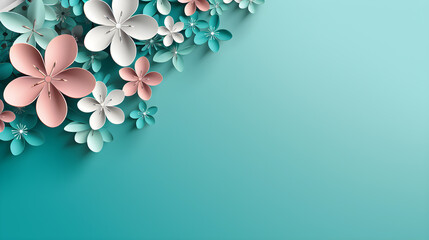 multicolored background with Easter flowers