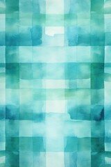 Turquoise vintage checkered watercolor background