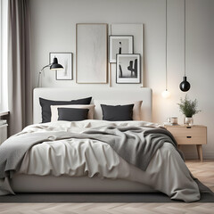 Scandinavian interior design of modern bedroom