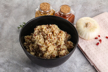 Vegan cuisine - boiled quinoa cereal