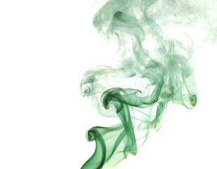 grüner Rauch isoliert auf weißem Hintergrund, Freisteller