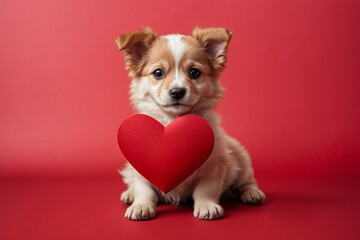 Funny dog valentines background	