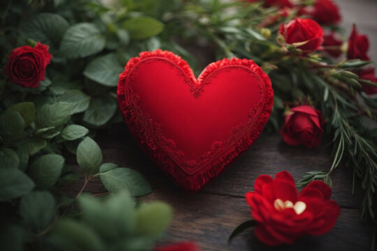 heart shaped roses valentines background