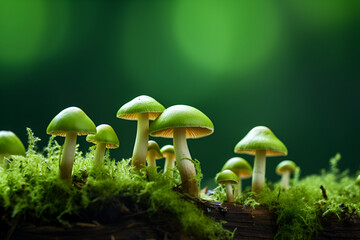 Mushrooms in the grass