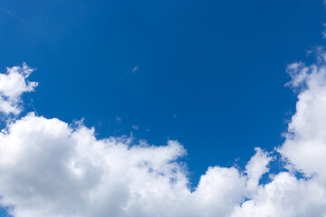 Fototapeta na wymiar Blue sky with clouds close up. Nature background.
