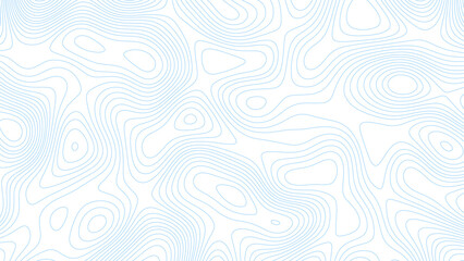 Abstract bule topographic map, vector background with height lines. Abstract blue background with map contour. Moden blue lines of the relief map on a white background. Vector grid map.	