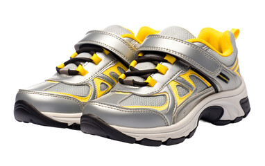 School-specific sports shoes emphasizing slip-resistant features Isolated on Transparent Background PNG.
